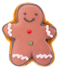 Gingerbread man cookie isolated