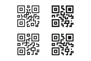 Four identical black QR codes arranged in a two-by-two grid on a white background