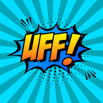 UFF!&rsquo; Comic Sound Effects &ndash; Colorful Pop Art Onomatopoeia | Retro Comic Action Words Vector