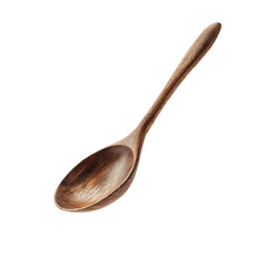 Rustic wooden spoon isolated on black