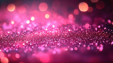 pink bokeh glitter background with sparkling purple gradient and blurred light circles abstract texture