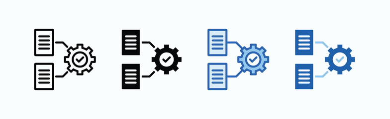 Normalization Icon Sheet Multiple Style Collection Isolated Vector