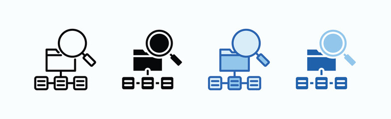 Data Classification Icon Sheet Multiple Style Collection Isolated Vector