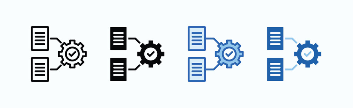 Normalization Icon Sheet Multiple Style Collection Isolated Vector