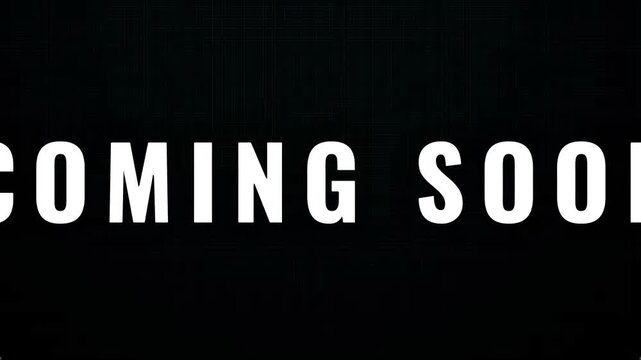 COMING SOON Text Title Zoom Out Effect Oswald Font Type 4K Animation black background