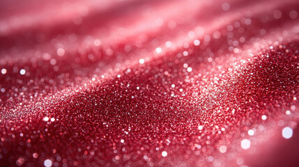 red glittering powder curve on white background texture with sparkling particles