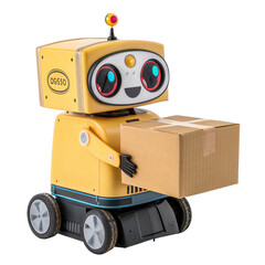 cartoon robot with boxes