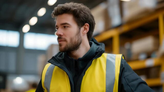 A safety officer inspecting emergency heaters and thermal gear inside the warehouse locker area, ensuring staff protection against extreme cold shifts &mdash; workplace safety, sub-zero operations, and