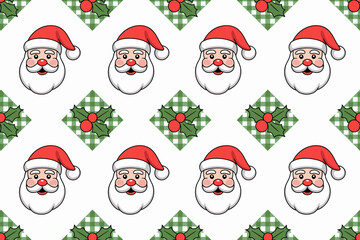 Festive Santa Claus Pattern Background