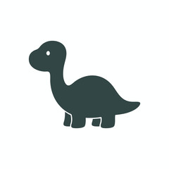 Obraz premium A simple, dark-green silhouette of a dinosaur against a white background