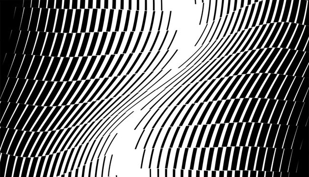 Black and white abstract transition pattern with geometric shapes for sporty and modern background. Vector Format Illustration 