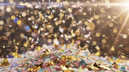 Overflowing joyous glitterfall with luminous sparkle