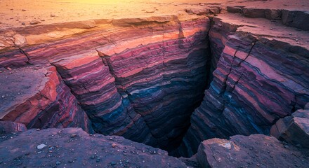 Deep Desert Sinkhole Reveals Striking Stratified Rock Layers and Geological History