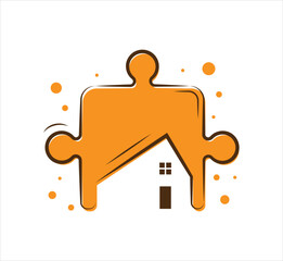 Jigsaw Puzzle House Logo