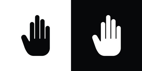 Obraz premium Stop icon, silhouette pictogram. black icon set