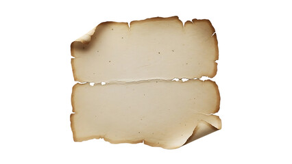 Fototapeta premium Burnt paper fragment with torn edge