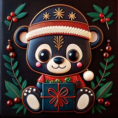 Christmas animal illustration