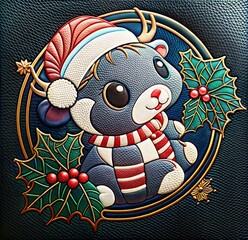 Christmas animal illustration