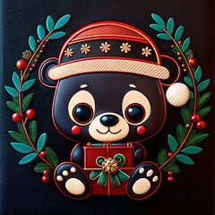 Christmas animal illustration