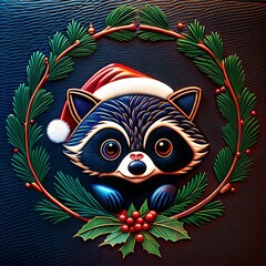 Christmas animal illustration