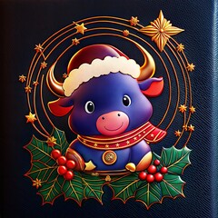 Christmas animal illustration