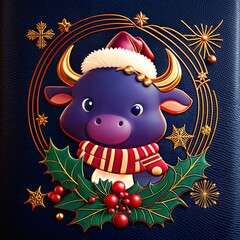 Christmas animal illustration