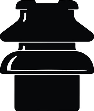 Silhouette electrical power line high voltage ceramic insulator Vector Illustration