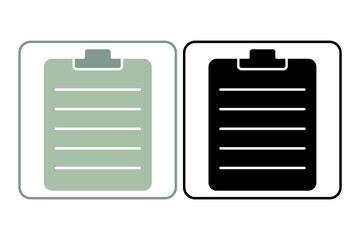 Clipboard icon. Suitable for medical projects. Solid icon, perfect for UI, mobile apps, websites, presentations, and infographics. Fully editable and optimized for digital and print use