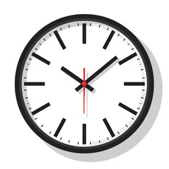 Modern Wall Clock Showing Time.