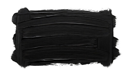 Black paint brush stroke on white background