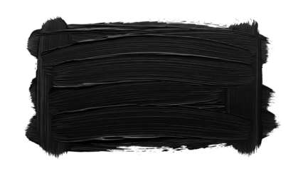 Black paint brush stroke on white background