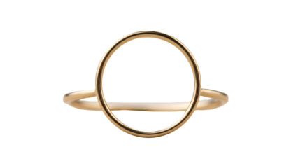 Elegant gold ring with circular design on white background