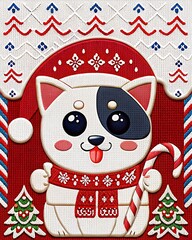 Christmas animal illustration