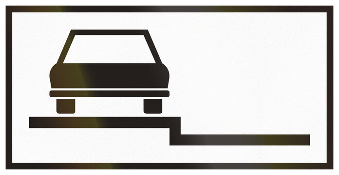 Additional road sign used in Hungary - Parallel parking on left sidewalk