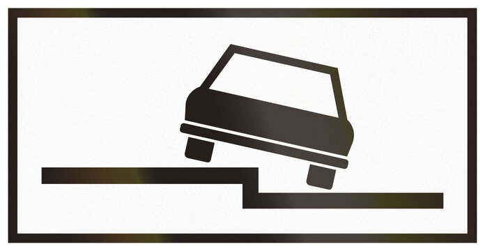 Additional road sign used in Hungary - Parallel parking with one side on left sidewalk