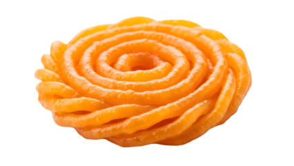 Ribbon like orange candy isolated on transparent background