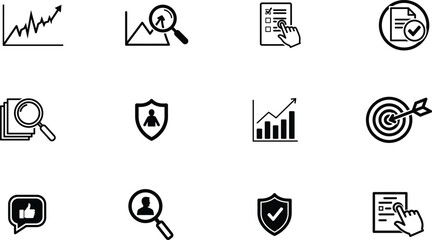 Fototapeta premium business infographic icons set including graphs and targets