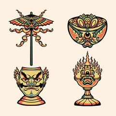 old school tattoo design vector illustration 