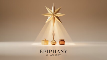 Epiphany Christian Holiday Concept with Star and Gifts