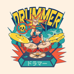 Anime girl vector illustrator design