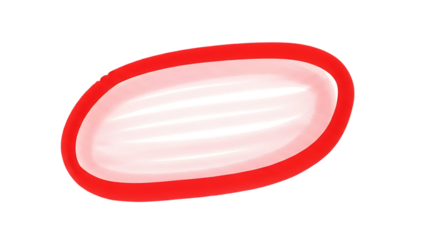 Red oval shape on white background
