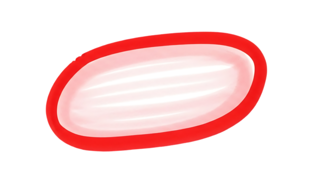 Red oval shape on white background - Powered by Adobe