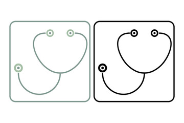 Stethoscope icon. Suitable for medical projects. Solid icon, perfect for UI, mobile apps, websites, presentations, and infographics. Fully editable and optimized for digital and print use