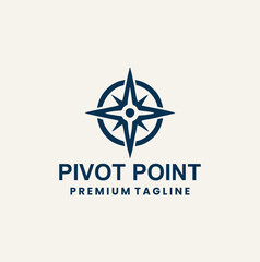 Obraz premium Professional blue compass logo for navigation and guidance services.