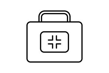First Aid Kit icon. Suitable for medical projects. Line icon, perfect for UI, mobile apps, websites, presentations, and infographics. Fully editable and optimized for digital and print use