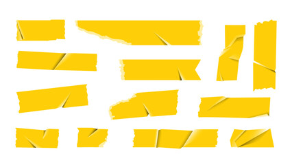 Realistic Yellow Masking Tape Collection