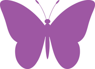 Minimalist Purple Butterfly Silhouette Icon for Nature and Beauty Themes