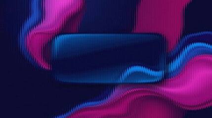 Vibrant abstract waves in pink and blue hues on dark background