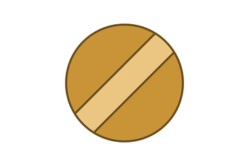 Pill icon. Suitable for medical projects. Flat line icon, perfect for UI, mobile apps, websites, presentations, and infographics. Fully editable and optimized for digital and print use