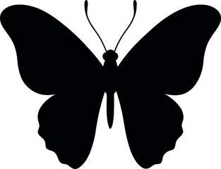 Solid Black Silhouette of Common Jezebel Butterfly for Symbolic and Artistic Applications